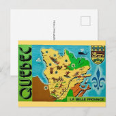Alte Quebec-Karte auf Postkarte (Vorne/Hinten)