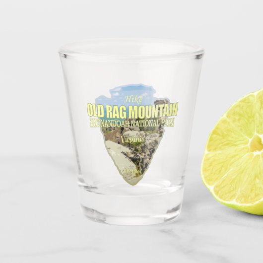 Alte Rag Mtn (Pfeilspitzen) Schnapsglas (Vorderseite)
