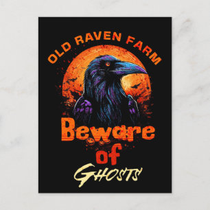 Alte Raven Farm Crow Vorsicht vor Geistern Spooky Postkarte