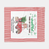 Alte Red Truck Tree Zuhause für die weihnachtliche Fleecedecke (Vorderseite (Horizontal))