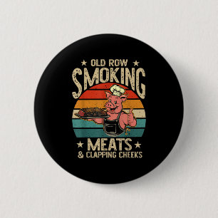 Alte Reihen räuchern Fleisch und klatschen Backen Button