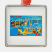 Alte Reise-Andenken des Hampton-Strand-New Ornament Aus Metall (Vorne)