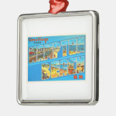 Alte Reise-Andenken des Hampton-Strand-New Ornament Aus Metall (Links)