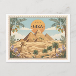 Alte Reise-Postkarte aus Gizeh, Ägypten Postkarte