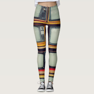 Alte Retro-Fernseher-Leerbildschirm Leggings