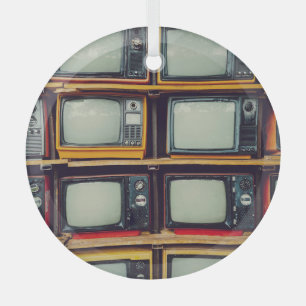 Alte Retro-Fernseher-Leerbildschirm Ornament Aus Glas