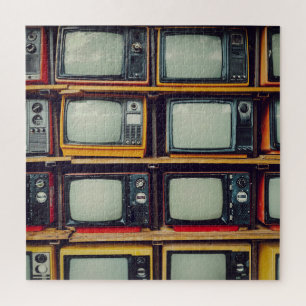 Alte Retro-Fernseher-Leerbildschirm Puzzle