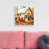 Alte Retro-Gasstation und Soda-Maschine Leinwanddruck (Insitu (Wohnzimmer))