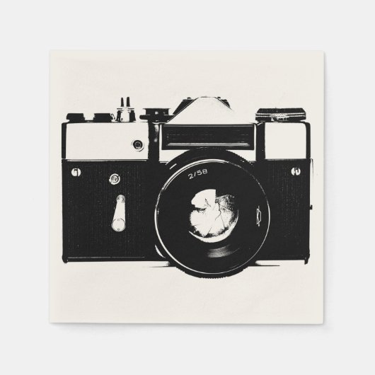 Alte Retro-monochrome SLR-Kamera Serviette (Vorderseite)