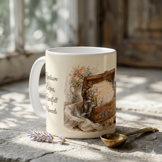 Alte Rezepte-Box Landhaus-Küche Kaffeetasse