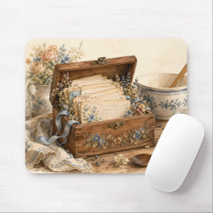 Alte Rezepte-Box Landhaus-Küche Mousepad