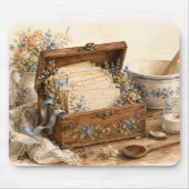 Alte Rezepte-Box Landhaus-Küche Mousepad (Vorne)