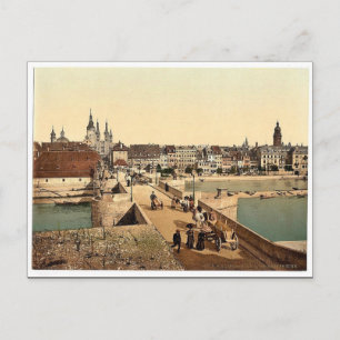 Alte Rheinbrücke (d.h. Alte Main Bridge) und Stadt Postkarte