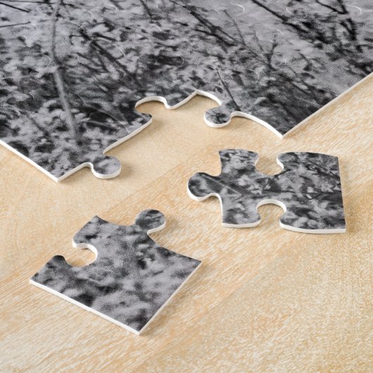 Alte Rhinozeros - Schwarz-Weiß-HD-Foto-Puzzle Puzzle (Seite)