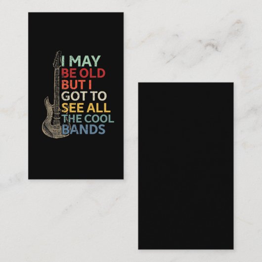 Alte Rock Music Band Lover Gitarrist Musiker Visitenkarte (Vorne/Hinten)