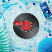 Alte Rocker-Typ-Gitarren-Aufzeichnungs-50. Pappteller (Party)