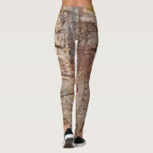 Alte Rockkunst in Erdtönen Leggings (Rückseite)