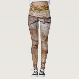 Alte Rockkunst in Erdtönen Leggings