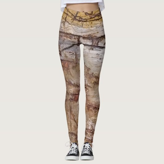 Alte Rockkunst in Erdtönen Leggings (Vorderseite)