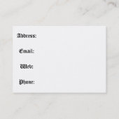 Alte Rolle: Sie füllen aus: Geschäft oder Visitenkarte (Rückseite)