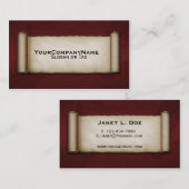 Alte Rolle Visitenkarte (Vorne/Hinten)