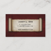 Alte Rolle Visitenkarte (Rückseite)