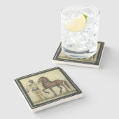 Alte römische Grafik Steinuntersetzer (Seitenansicht)