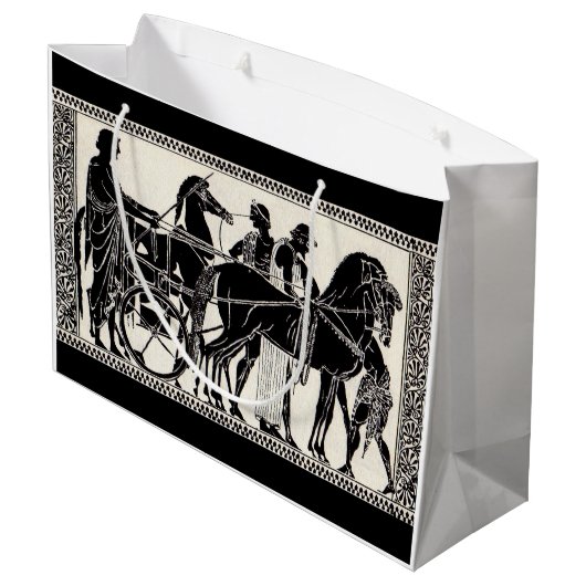 alte römische Männer und Pferde drucken Große Geschenktüte (Rückseite Schrägansicht)