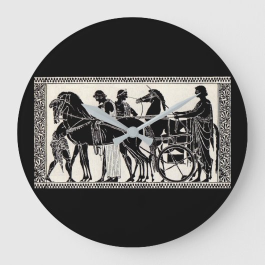 alte römische Männer und Pferde Große Wanduhr (Vorderseite)