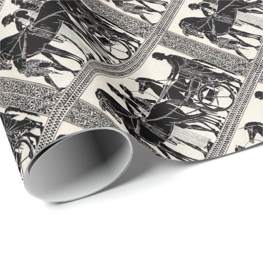 alte römische Männer und Pferdedruck Geschenkpapier (Rolleneckpunkt)