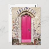 Alte rosa Tür Postkarte (Vorne/Hinten)