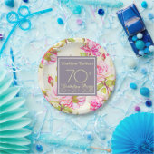 Alte Rose 70. Geburtstagsparty Papierplatte Pappteller (Party)