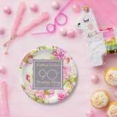 Alte Rose 90. Geburtstagsparty Papierplatte Pappteller (Party)