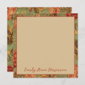 Alte Rose auf der Green Square Note Card Personali (Vorne/Hinten)