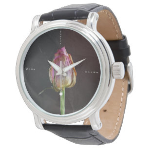 Alte Rose auf Schiefer Armbanduhr