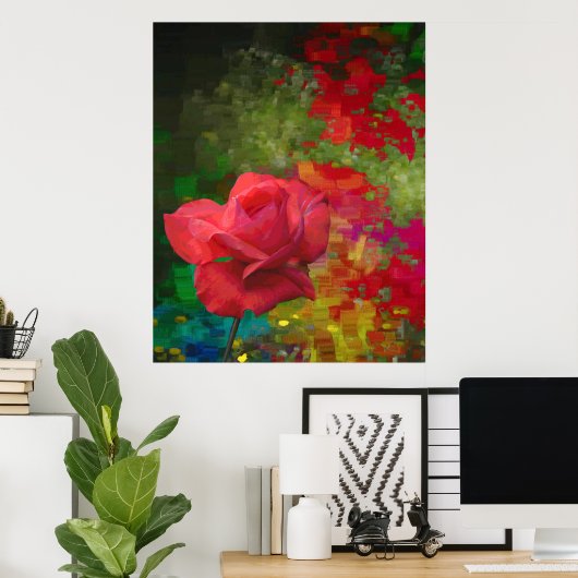 Alte Rose Poster (Heimbüro)