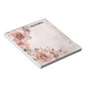 Alte Rose Schöner Blumenhintergrund Valentine Notizblock (angewinkelt)