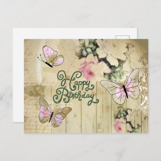 Alte Rosen Postkarte (Vorne/Hinten)