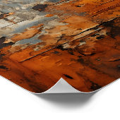 Alte rostfreie Metallstruktur aus Stahl Poster (Ecke)