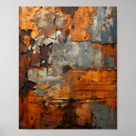 Alte rostfreie Metallstruktur aus Stahl Poster