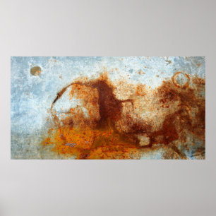 Alte rostfreie Stahlplatte, alte Zinkplattenstrukt Poster