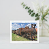 Alte rostige Dampflokomotive Postkarte (Stehend Vorderseite)
