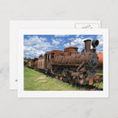 Alte rostige Dampflokomotive Postkarte (Vorne/Hinten)