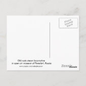 Alte rostige Dampflokomotive Postkarte (Rückseite)