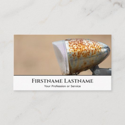 Alte rostige Fahrradglocke für Fahrradwerkstätten Visitenkarte (Vorderseite)