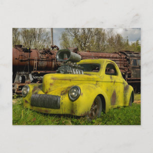 Alte rostige Hotrod 1941 Coupe Rat Rod   Postkarte