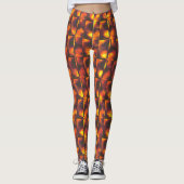 Alte rostige Teller in Feuerfarben oder Membern Leggings (Vorderseite)