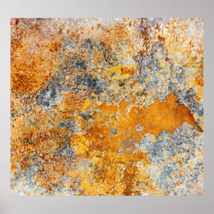 Alte Roststruktur, grunge metallischer Hintergrund Poster