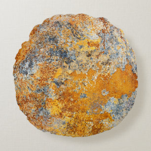 Alte Roststruktur, grunge metallischer Hintergrund Rundes Kissen