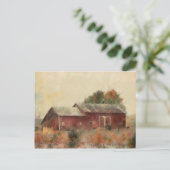 Alte rote Barlandschaft Postkarte (Stehend Vorderseite)